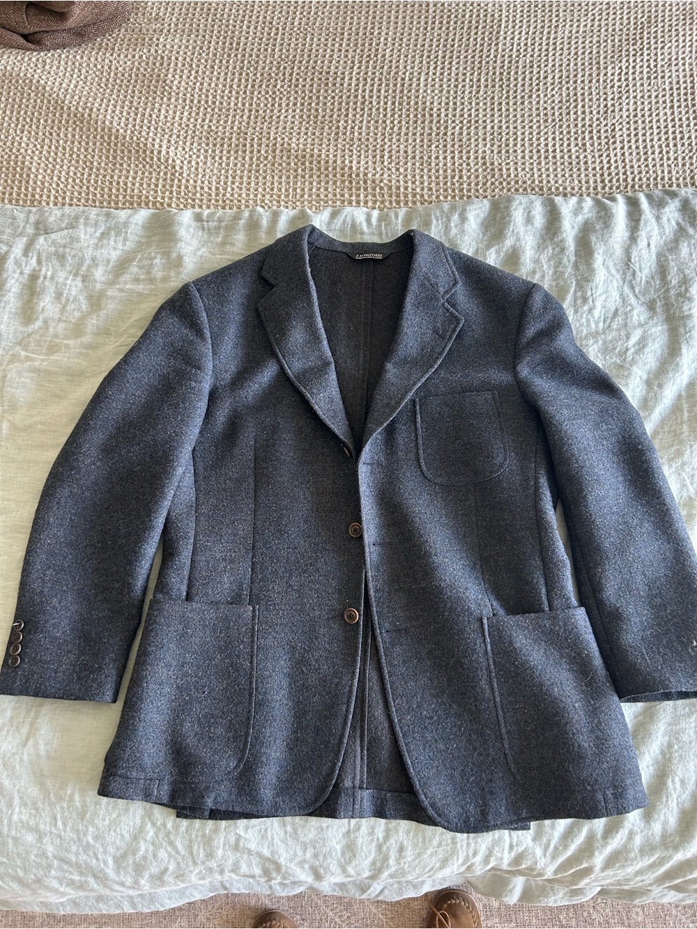 Vintage Men’s Navy Italian Wool Sport Coat 43R Custom Tailored In Canada